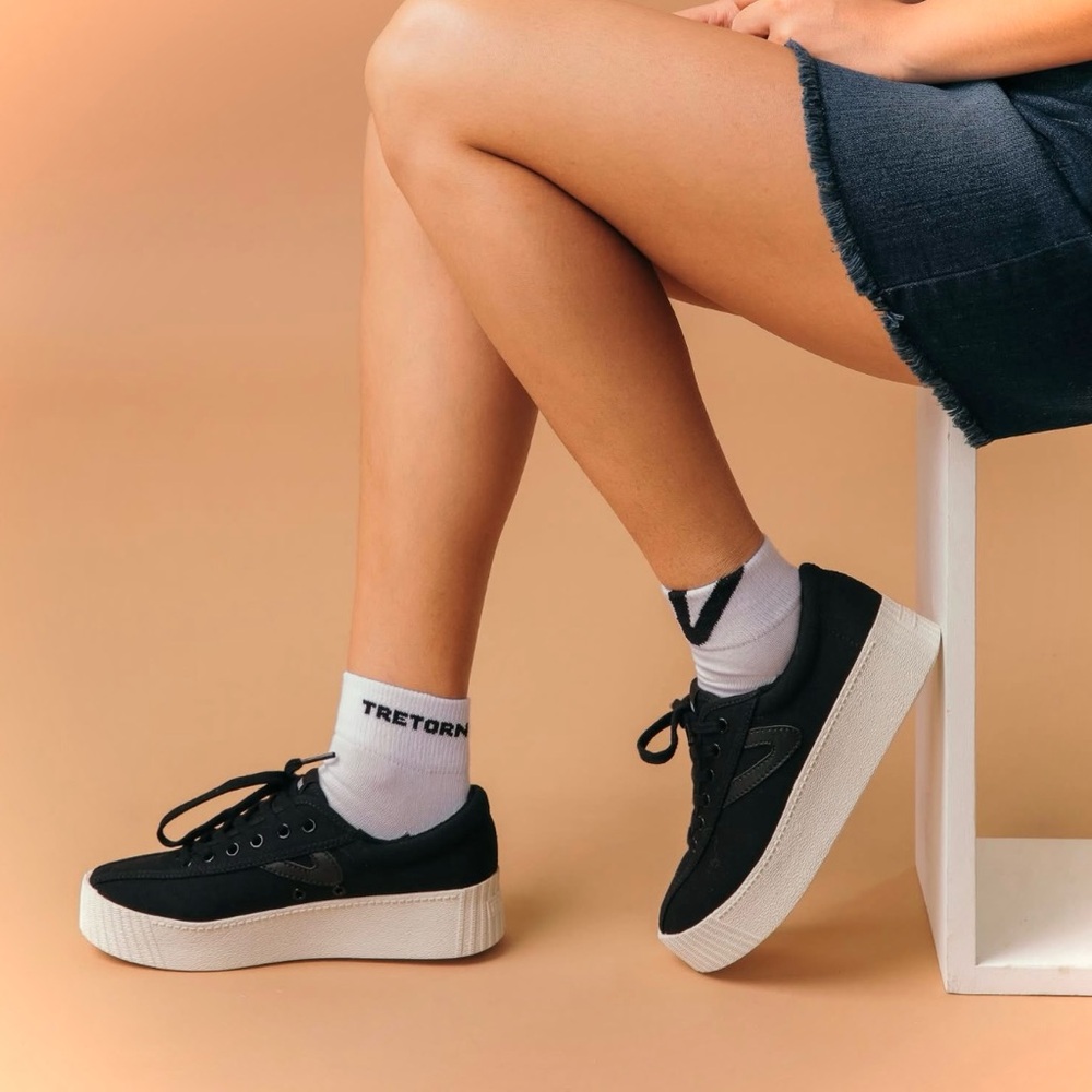 TRETORN | 7 / 38 | WT Nylite Bold Thick Platform Canvas  Swedish Lace-up Sneaker